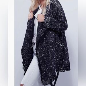 Free people fringe wrap, blanket coat